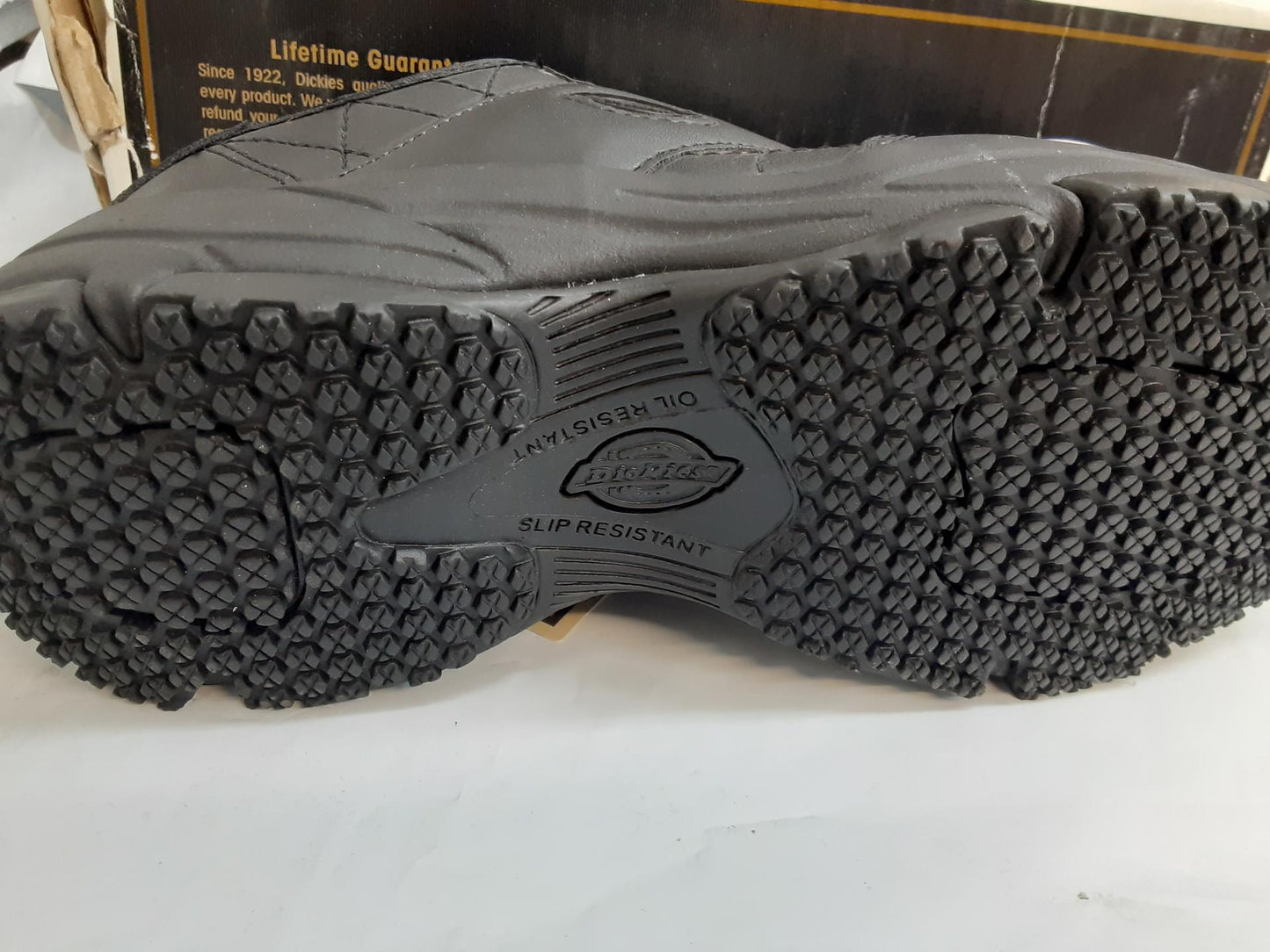 Dickies Slip Resistant, Quilted Oxford, CD3220, Size 7.5 Wide Women, Black