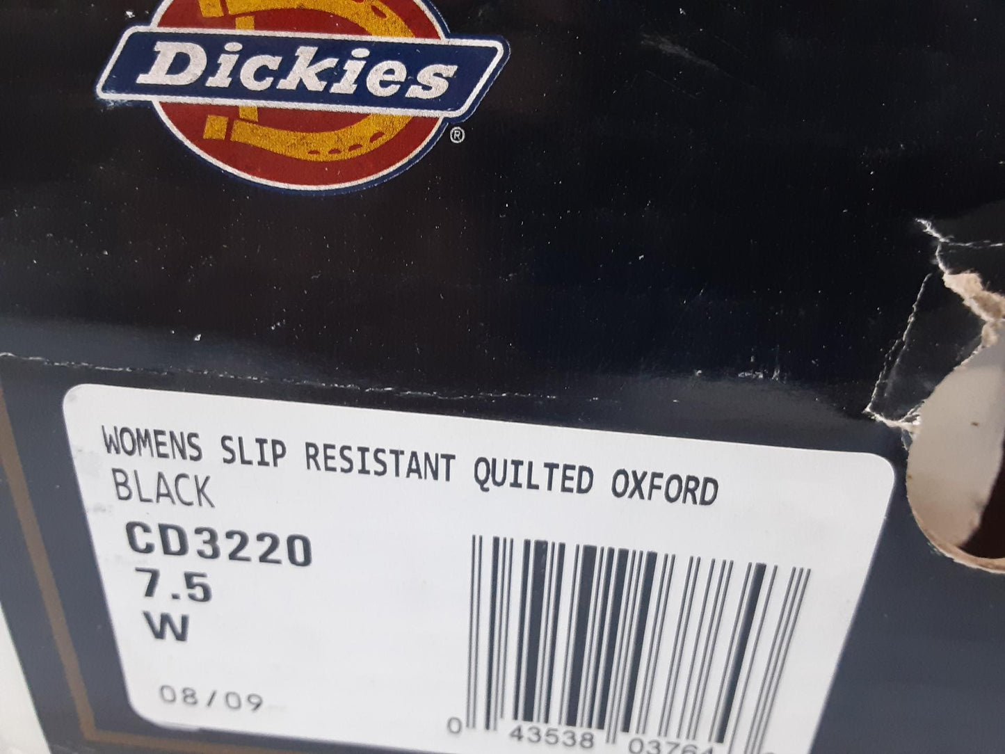 Dickies Slip Resistant, Quilted Oxford, CD3220, Size 7.5 Wide Women, Black