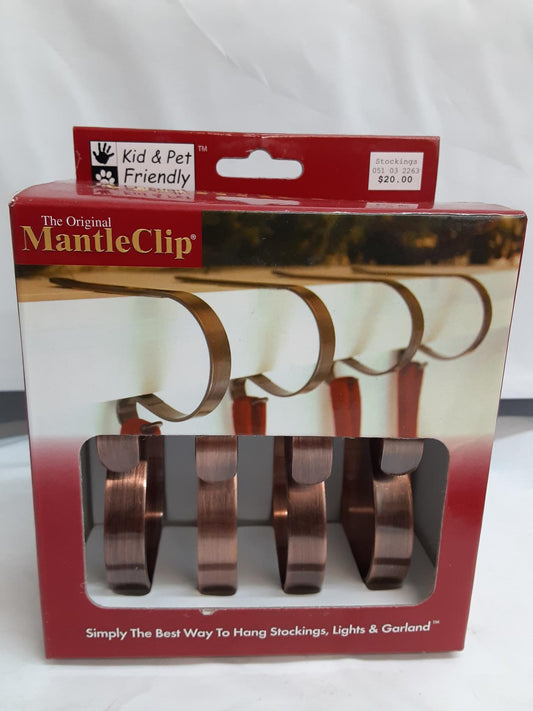 Haute Decor The Original MantleClip Stocking Holder- 4 Pack (Oil-Rubbed Bronze)