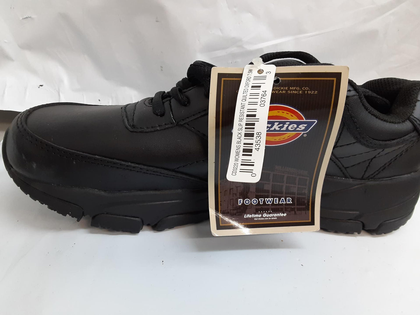 Dickies Quilted Oxford-Slip Resistant- Black-CD3220- 7.5 Wide-Women- Preowned