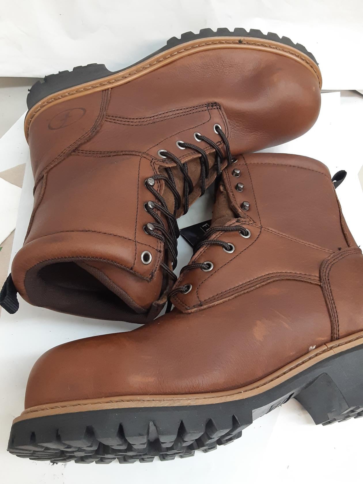 Florsheim- Brown-9" Logger Boot- Goodsyear Welt- Size 9.5D Men- FE860