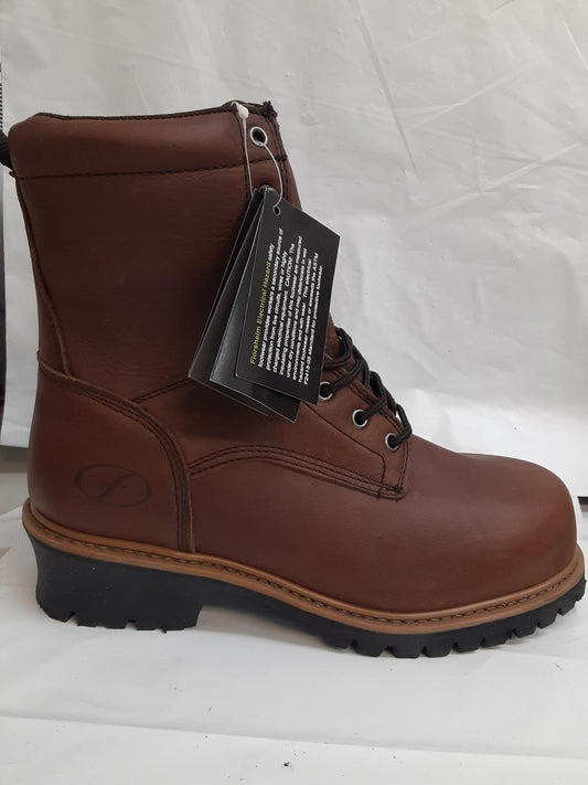 Florsheim- Brown-9" Logger Boot- Goodsyear Welt- Size 9.5D Men- FE860