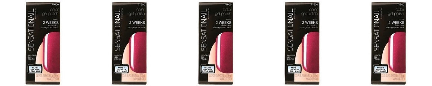 Sensationail Gel Polish Color- Jelly Sherbet, 0.25 oz - 71600  *Lot of FIVE* New