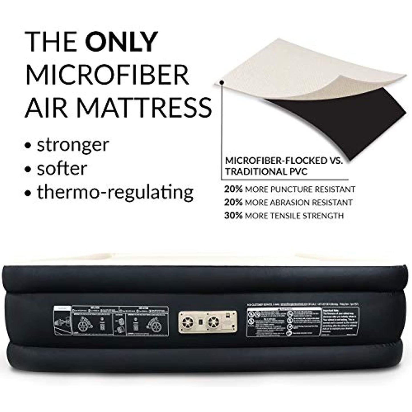 Englander California King Double-High Airbed (84"x 72"x 20") Black -NEW