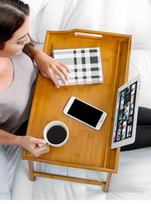 Rossie Home Media Bed Tray with Phone/ Tablet Holder
