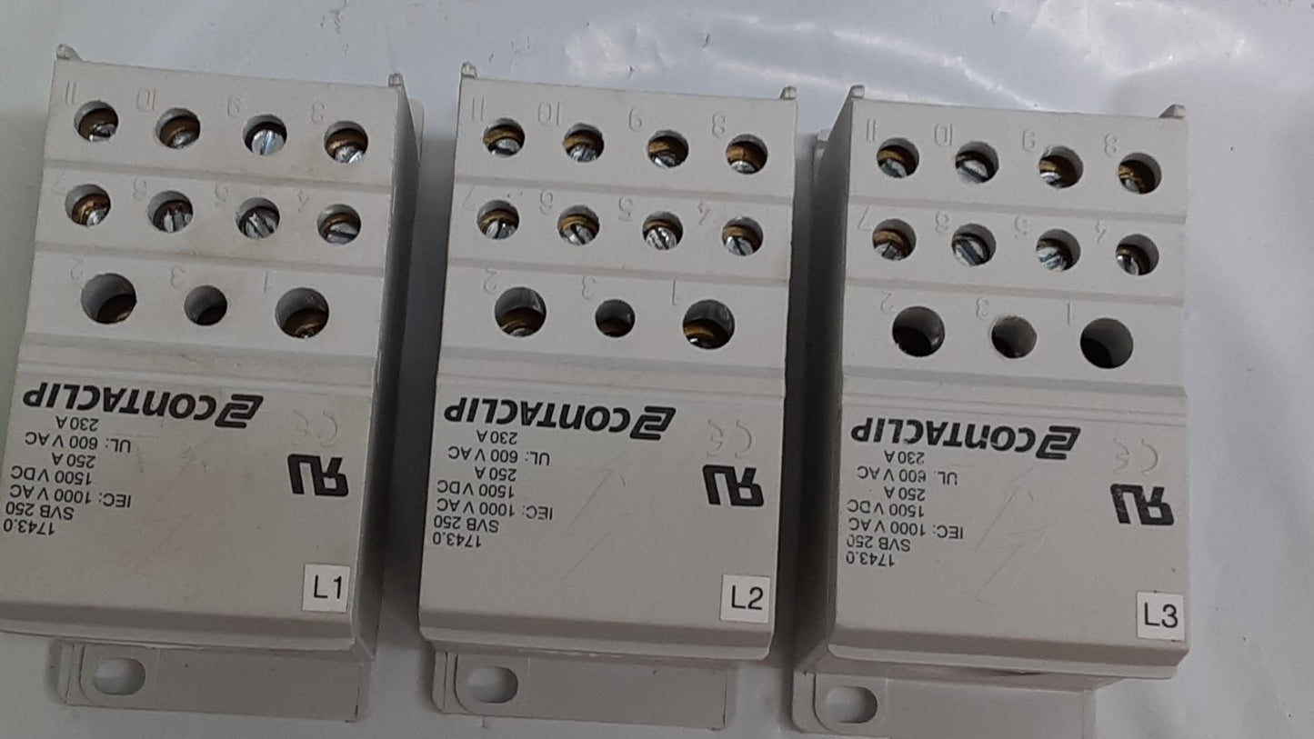 CONTACTCLIP UL 600 VAC 230 A / IEC 1000V AC/1500 VDC 250A/ 1743.0 SVB L1,2,3 250