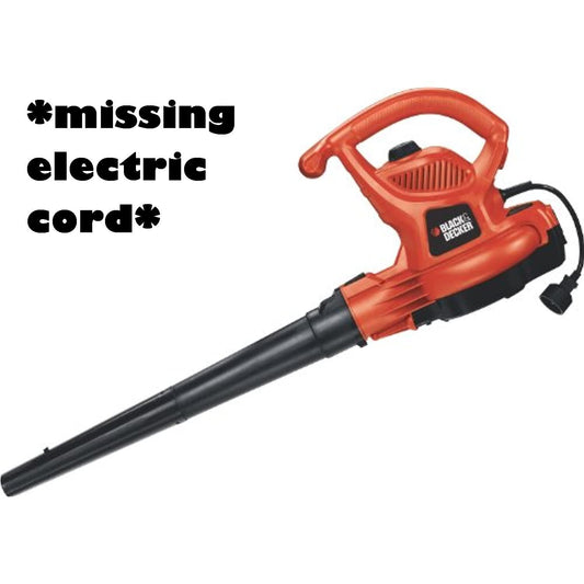 BLACK+DECKER 3-in-1 Electric Leaf Blower, Leaf Vacuum, Mulcher, (Missing CORD)