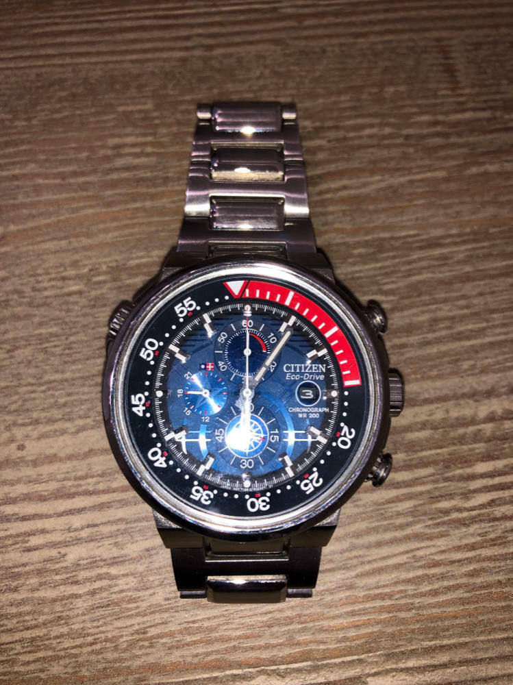 Citizen Men's CA0440-51L Chronograph Blue Dial Stainless Steel 200M Watch