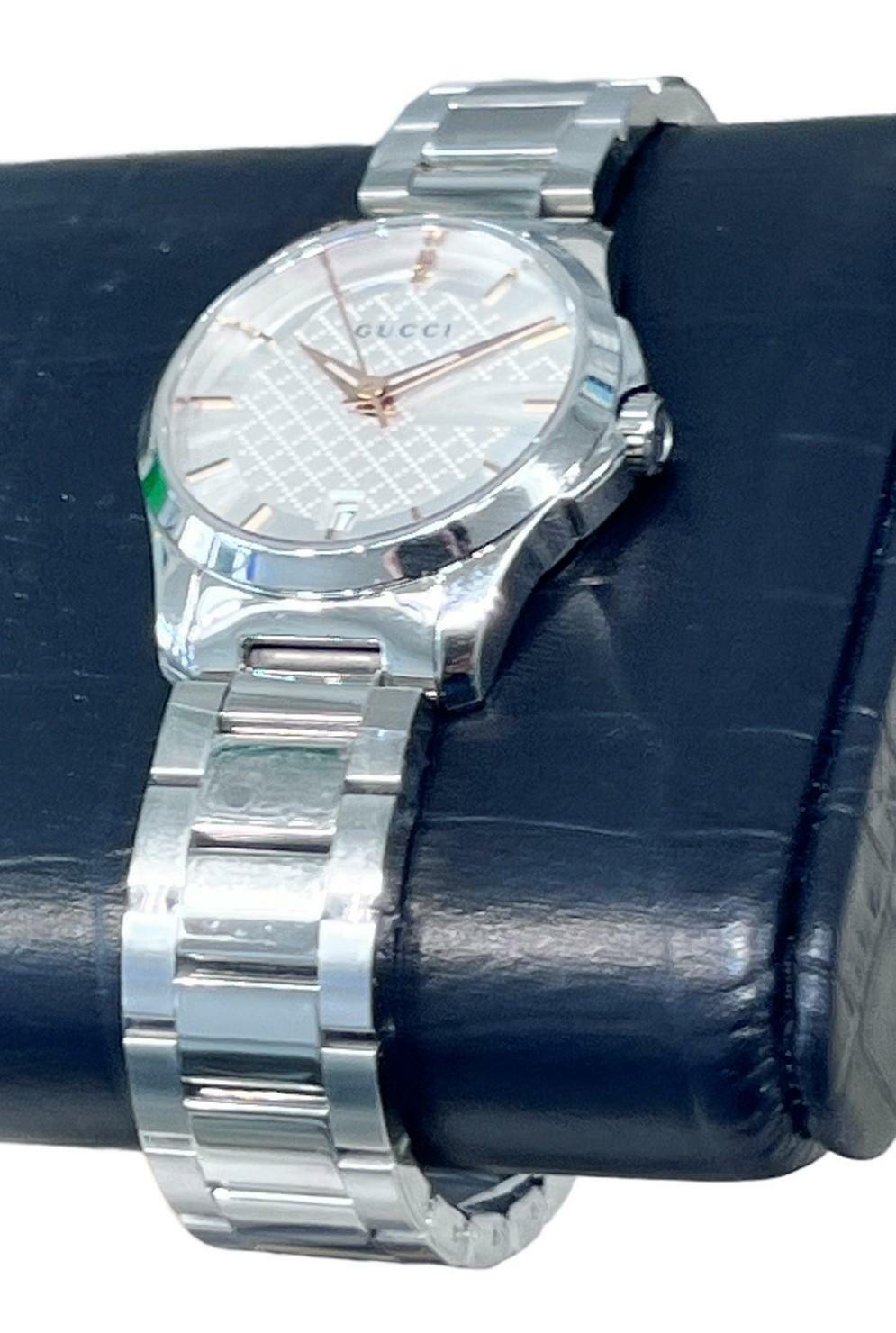 Gucci G-Timeless Stainless Steel Bracelet Unisex Watch(Model:YA126523u)