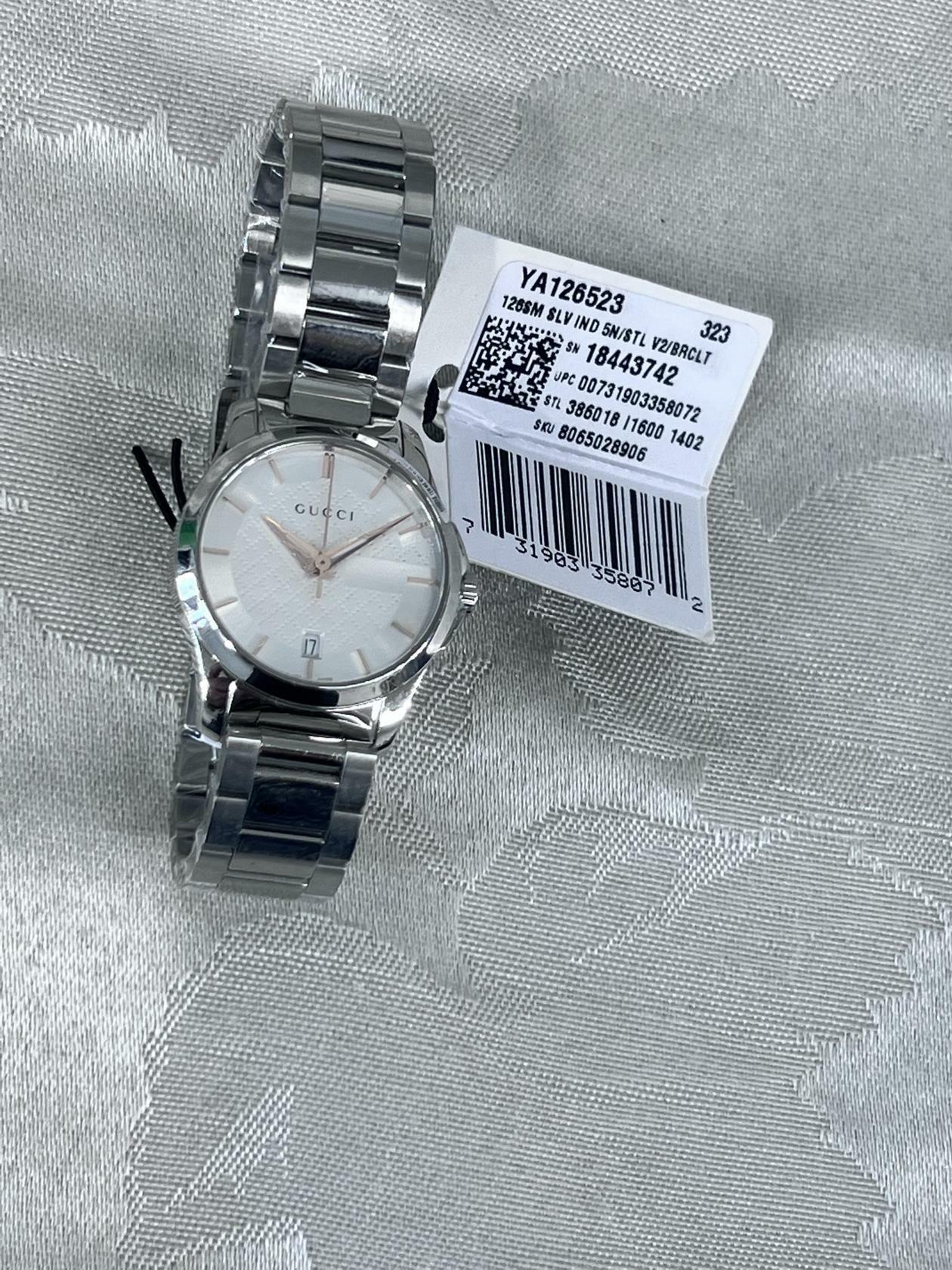 Gucci G-Timeless Stainless Steel Bracelet Unisex Watch(Model:YA126523u)