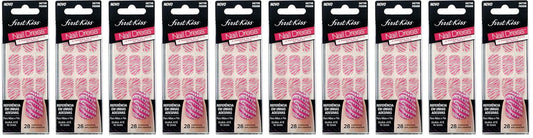 Kiss Nail Dress 56706, Silver/ Pink, 28 Jeweled Strips, LOT of TEN- NEW