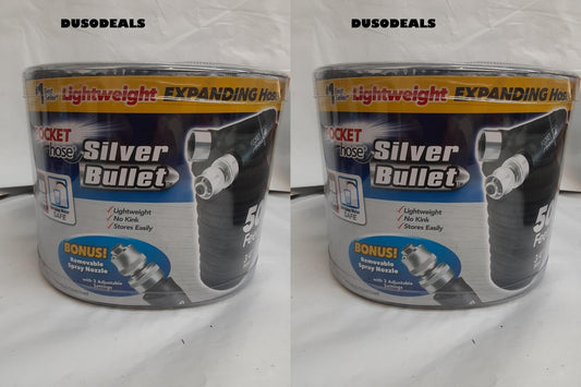 Pocket Hose Silver Bullet -Lightweight Expands up to 50 ft - LOT OF TWO- NEW