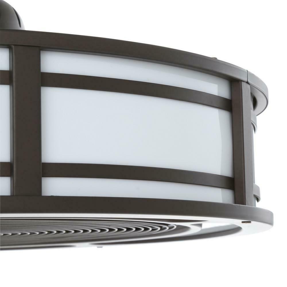 FOR PARTS Home Decorators Ceiling Fan 23" Rustic Bronze Outdoor 3-Blades LED L..