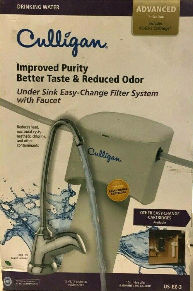 Culligan US 3 EZ-Change Under-Sink Drinking Water Filtration System with