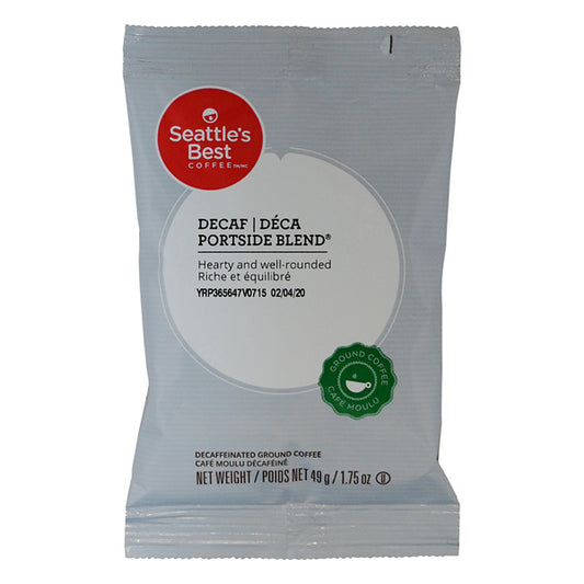 84 - 2oz Bags Seattle's Best Portside Blend DECAF Ground Coffee BB July 2020