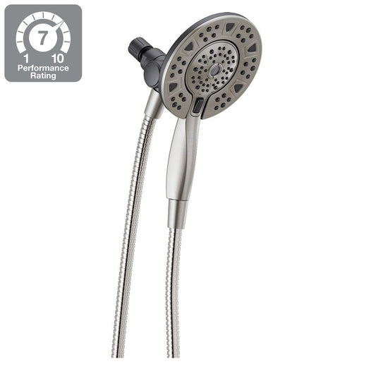 Delta 4-Spray Dual Showerhead and Handheld Showerhead with Pause in SpotShield Brushed Nickel