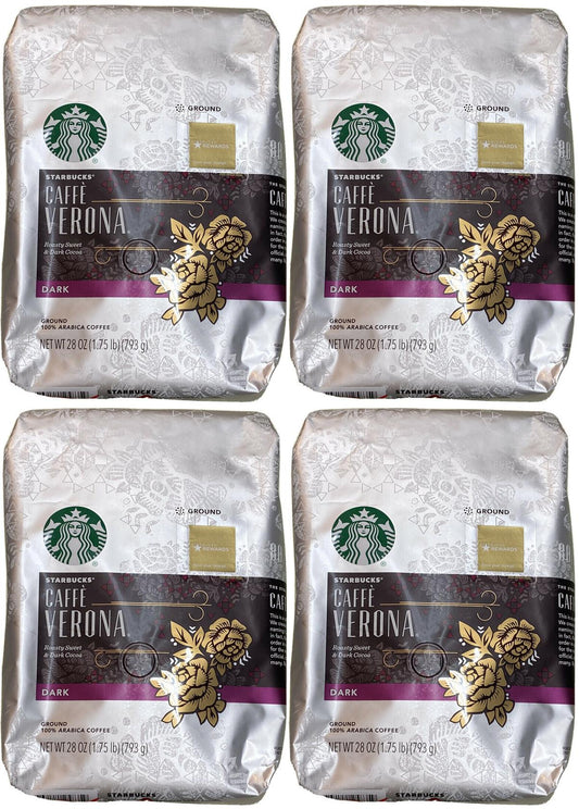 4 PACK Starbucks Caffe Verona Dark Roast Ground Coffee (28 oz. Each) BB JAN 2020